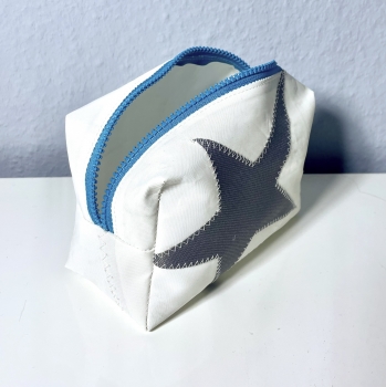 Segeltuch Kosmetiktasche eckig mit grauem Stern